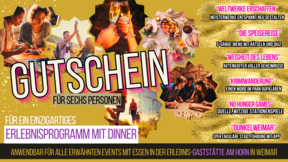 Gutschein für ein einzigartiges Erlebnisprogramm mit Dinner (6 Personen)