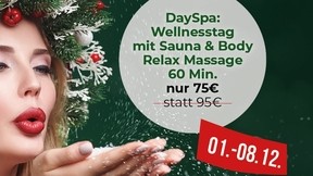 *01.-08.12.* DaySpa: Wellnesstag mit Sauna & Body Relax Massage 60 min für nur 75€ statt 95€
