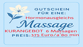 Hormon Ausgleichsmassage, Kurangebot, 6 x 80 Min.