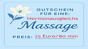 Hormon Ausgleichsmassage, Einzellangebot, 80 Min.